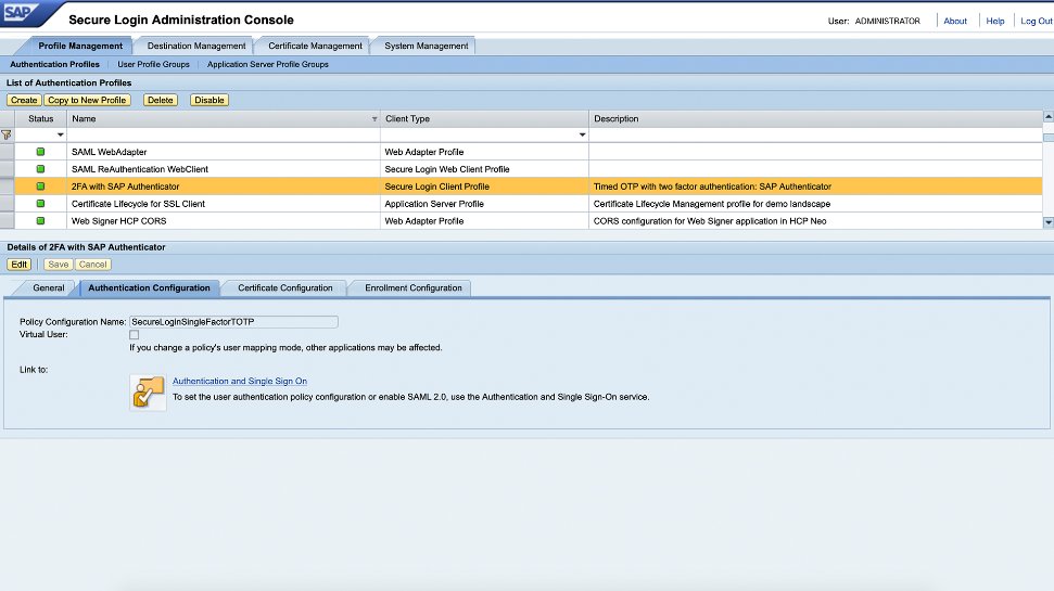screenshot of SAP Single Sign-On